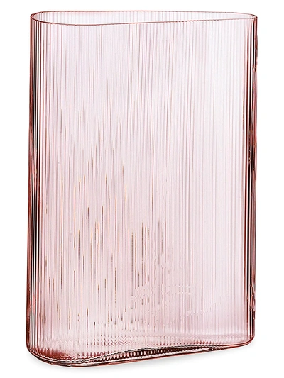 Nude Glass Mist Dusty Rose Short Vase In Pink