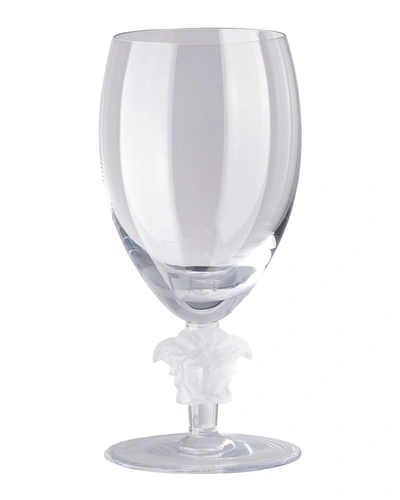 Versace Medusa Lumiere Short Stem White Wine Glass In Clear