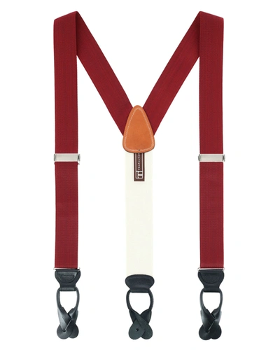 Trafalgar Men's Hudson Textured Silk Suspender Braces In Red