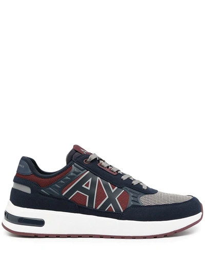 Armani Exchange Side Logo-patch Sneakers In 蓝色
