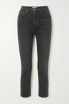 AGOLDE RILEY CROPPED HIGH-RISE STRAIGHT-LEG JEANS