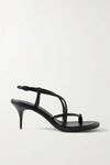 Alexander Mcqueen 80mm Leather Thong Sandals In Black