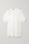 Simone Rocha Oversized Ruffled Cloqué Dress In Ivory