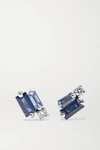 SUZANNE KALAN 18-KARAT WHITE GOLD, SAPPHIRE AND DIAMOND EARRINGS