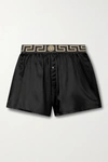 Versace Black Silk Underwear Shorts In Black
