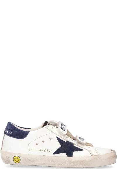 Golden Goose Kids Old School Velcro Strap Sneakers In White