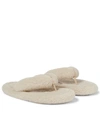 Mm6 Maison Margiela Padded Faux Leather Thong Sandals In 白色