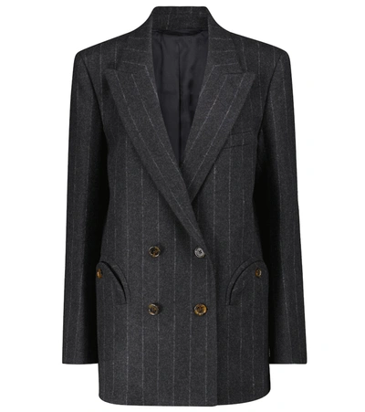Blazé Milano Ferien Evernight Double-breasted Pinstriped Wool And Cashmere-blend Blazer In Grey