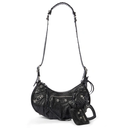 Balenciaga Le Cagole Small Leather Shoulder Bag In Black