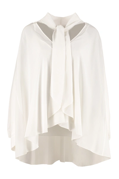 Givenchy Pussybow Ruffled Blouse In White