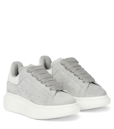 Alexander Mcqueen Kids' Leather Upper And Rubber In Dove Grey Whi Bone