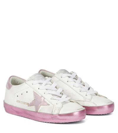 Bonpoint Kids' White Basket Star Trainers For Girl In Pink
