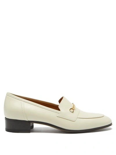 Gucci Horsebit Block-heel Loafers In White