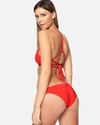Hurley Women's Solid Moderate Bikini Bottom In Red Pepper