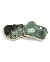 Anna New York Kivita 2-piece 24k Goldplated Pure Emerald Coaster Set