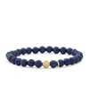 Lagos 18k Gold Caviar Icon Lapis Beaded Stretch Bracelet, 6mm In Lapis