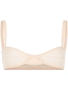 Khaite Eda Knitted Cashmere Bralette In Neutrals