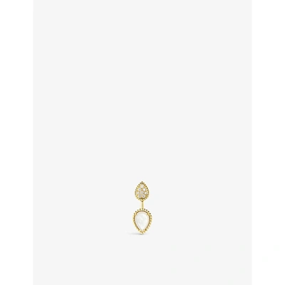 Boucheron Serpent Bohème 18-karat Gold, Diamond And Mother-of-pearl Single Earring In White