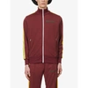 Palm Angels College Logo-print Stretch-jersey Track Jacket In Burgundy Fluo