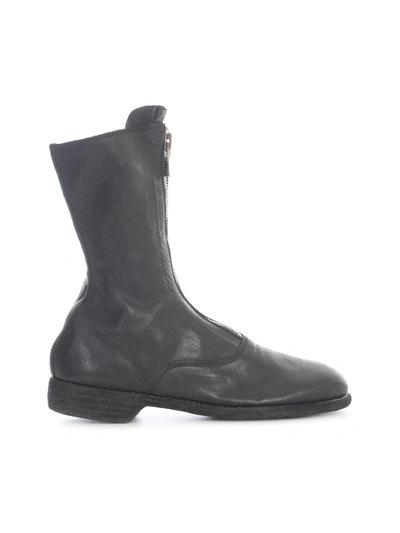 Guidi Pl2 Almond Toe Army Boots In Black