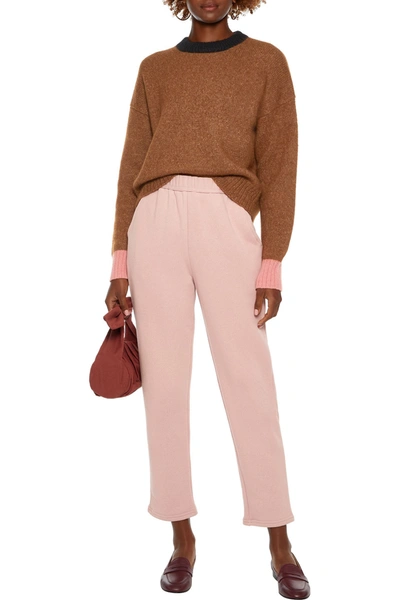 A.l.c Cotton-fleece Track Pants In Baby Pink