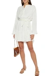 A.L.C JEN BELTED GATHERED VOILE MINI DRESS,3074457345626770741