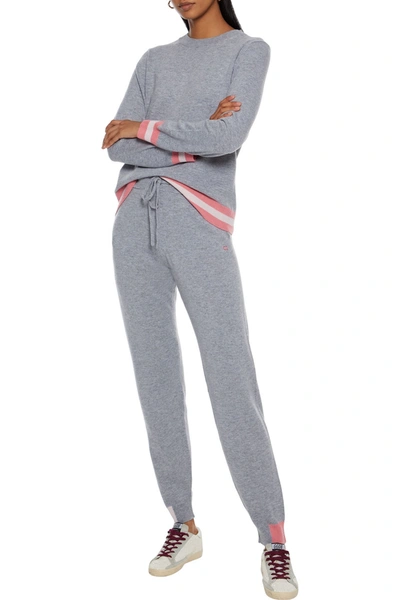 Chinti & Parker Colour-block Wool And Cashmere-blend Track Trousers In Grey