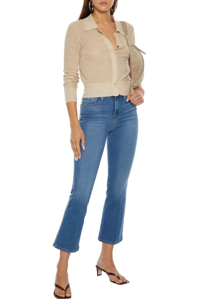 Frame Le Crop Mini Boot Mid-rise Kick-flare Jeans In Mid Denim