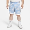 Nike Elite Super Big Kids' Shorts Basketball (extended Size) In Football Grey,psychic Blue,white,citron Pulse