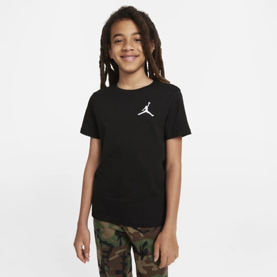 Jordan Jumpman Air Big Kids' Embroidered T-shirt In Black