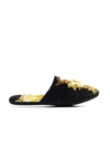 Versace Black Medusa Renaissance Print Slippers In Black
