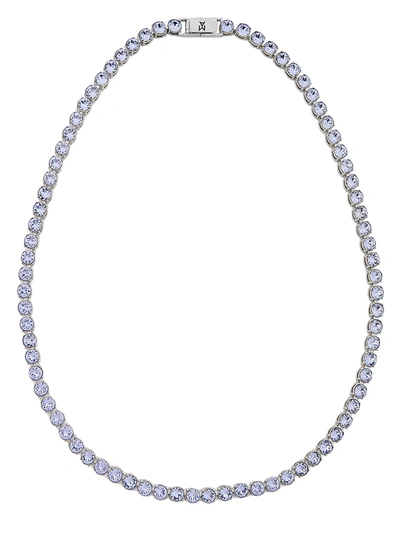 Amina Muaddi Crystal-embellished Beaded Necklace In Silver