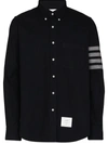 Thom Browne Flannel 4-bar Shirt In Schwarz