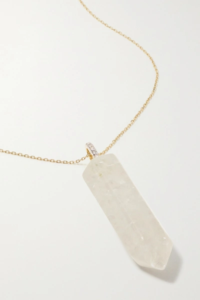 Mateo 14-karat Gold, Quartz And Diamond Necklace
