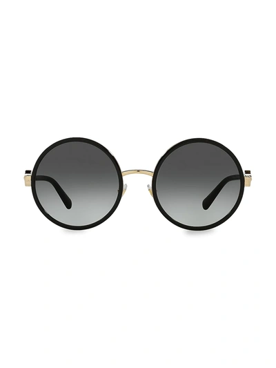 Versace 56mm Gradient Round Sunglasses In Black