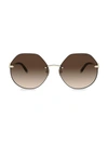 Tiffany & Co 60mm Round Rimless Sunglasses In Gold