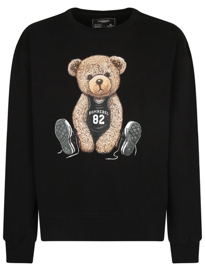Domrebel Dribbling Teddy Bear Sweatshirt In Black
