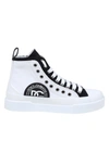 Dolce & Gabbana Two-tone Portofino Canvas Sneakers In White/black