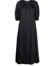 Staud Black Vincent Midi Dress In Schwarz
