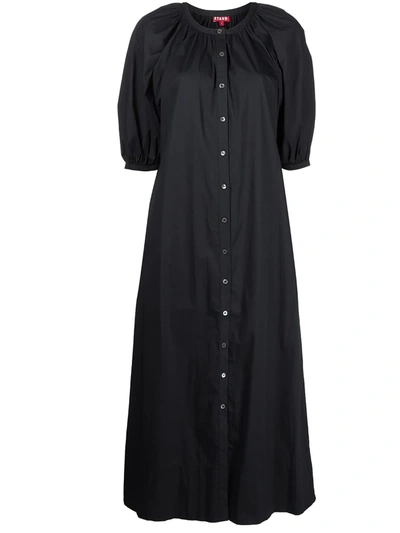 Staud Black Vincent Midi Dress