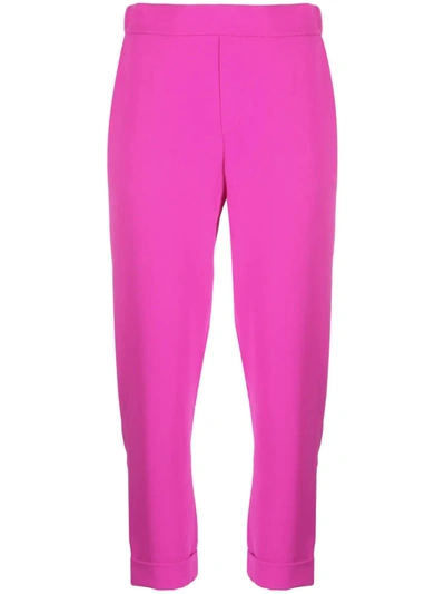 P.a.r.o.s.h Fuchsia Crop High-waisted Pants In Pink