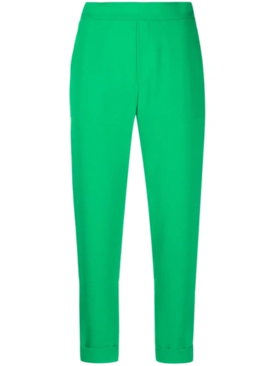 P.a.r.o.s.h High-waisted Cropped Trousers In Green