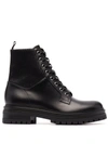 GIANVITO ROSSI MARTIS 20 RIBBED-DETAIL COMBAT BOOTS
