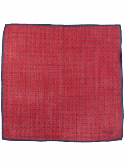 Hackett Polka Dot-print Wool Scarf In Rot