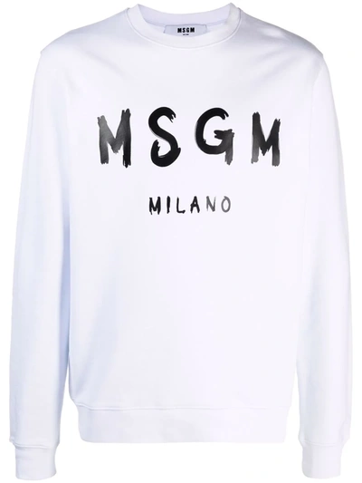 MSGM LOGO-PRINT CREW NECK SWEATSHIRT