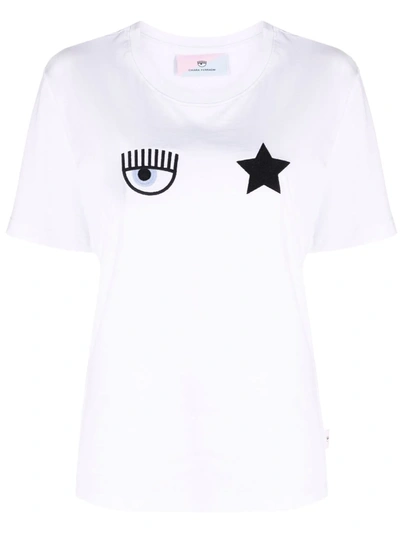 Chiara Ferragni Eye-motif Cotton T-shirt In White
