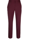 Theory Cropped Wool Trousers In Rot