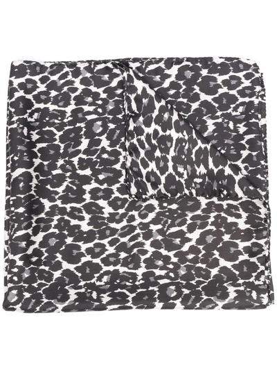 Gabriele Pasini Leopard-print Silk Scarf In Schwarz