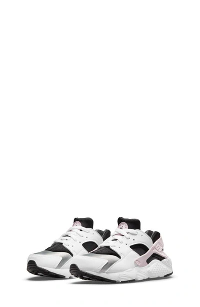 Nike Air Huarache Sneaker In White/ Pink / Grey/ Off Noir