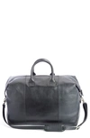 Royce Weekend Leather Duffle Bag In Black